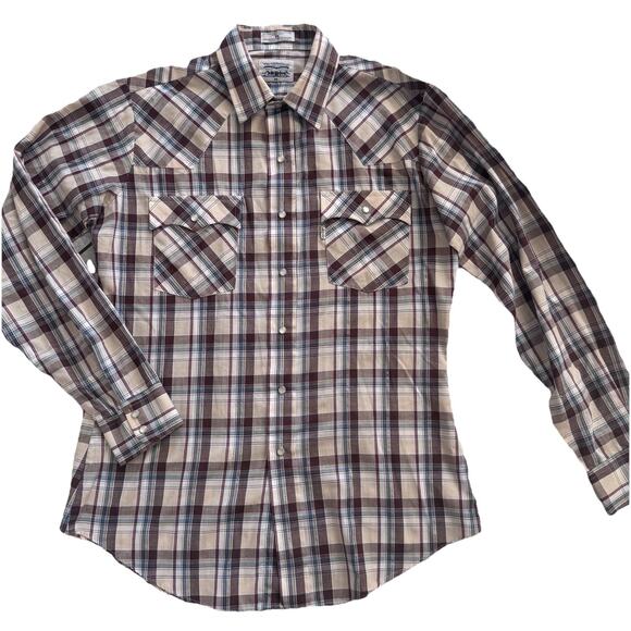 LEVI STRAUSS CO. WESTERN PEARL SNAP BUTTON DOWN SHIRT LEVI'S M COWBOY - Picture 1 of 5